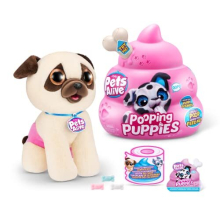Pets Alive Pooping Puppies by ZURU, Pug, Real Pet Dog Puppy, Play Soft Toy, Developmental Nurturing Plush, Color Change Unboxing, Interactive
