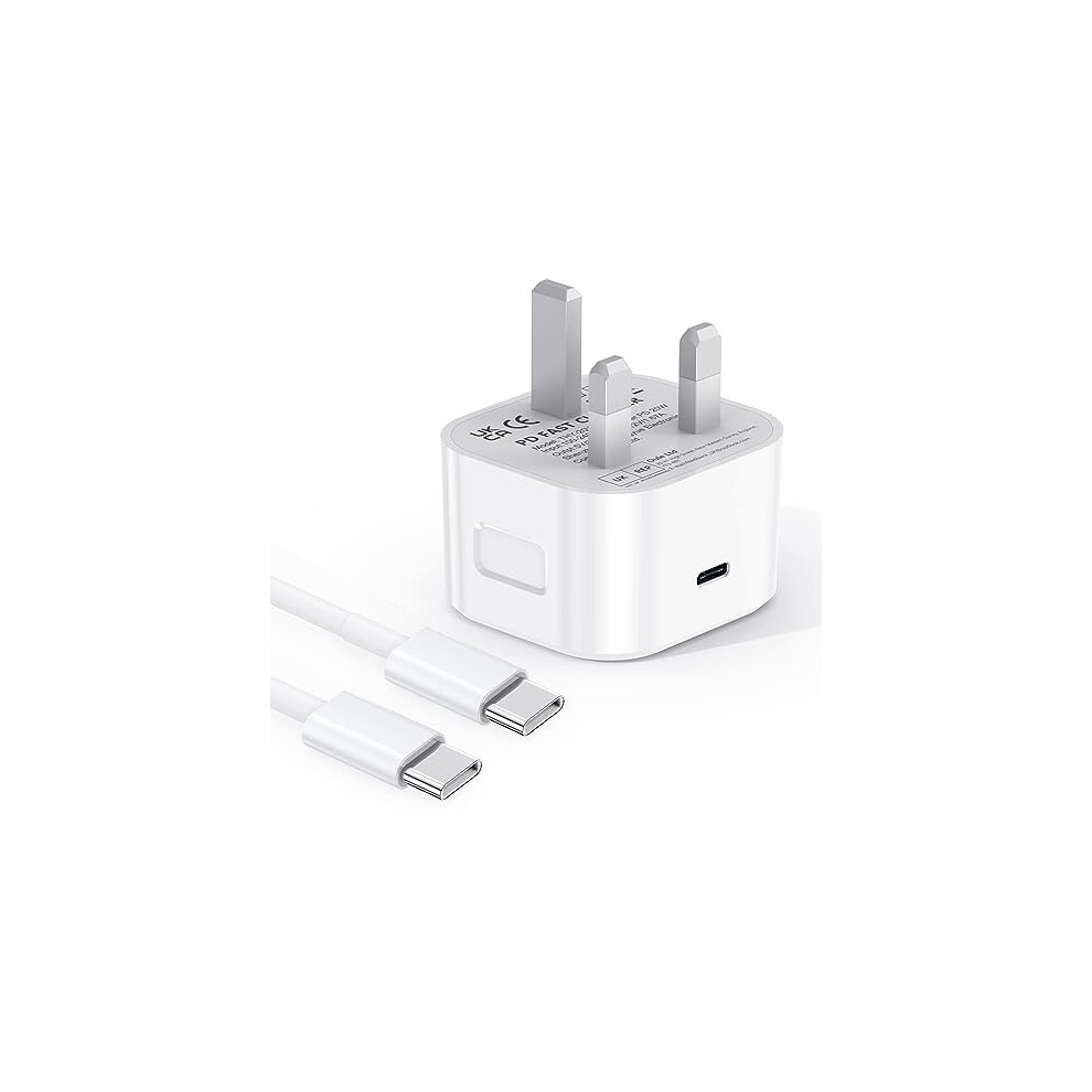 iPad Charger 20W iPad Pro Charger Plug and Cable USB C Fast Charger With 2M USB C Cable for iPad Pro 12.9"/11" 2018 to 2022, for iPad Air 10.9" Gen