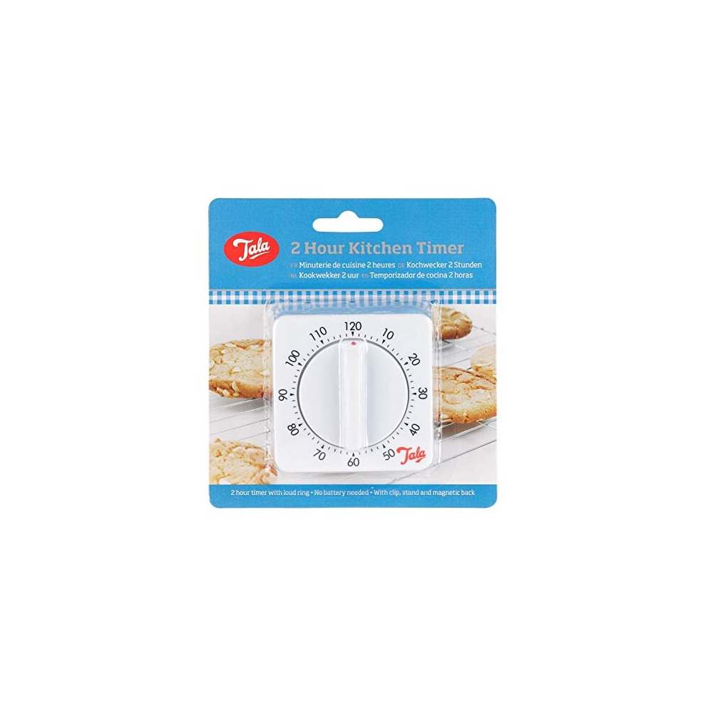 Tala Classic 2 Hour White Mechanical Timer, 60 Minute Adjustable Timer with Loud Ringer, Perfect for your Cooking and Baking needs, Made using BPA