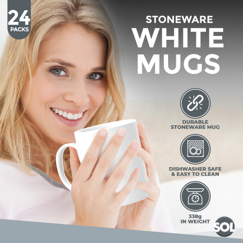 SOL (36 mugs) 24-36pk WHITE Mugs 11oz Large Coffee Tea + Boxes 2