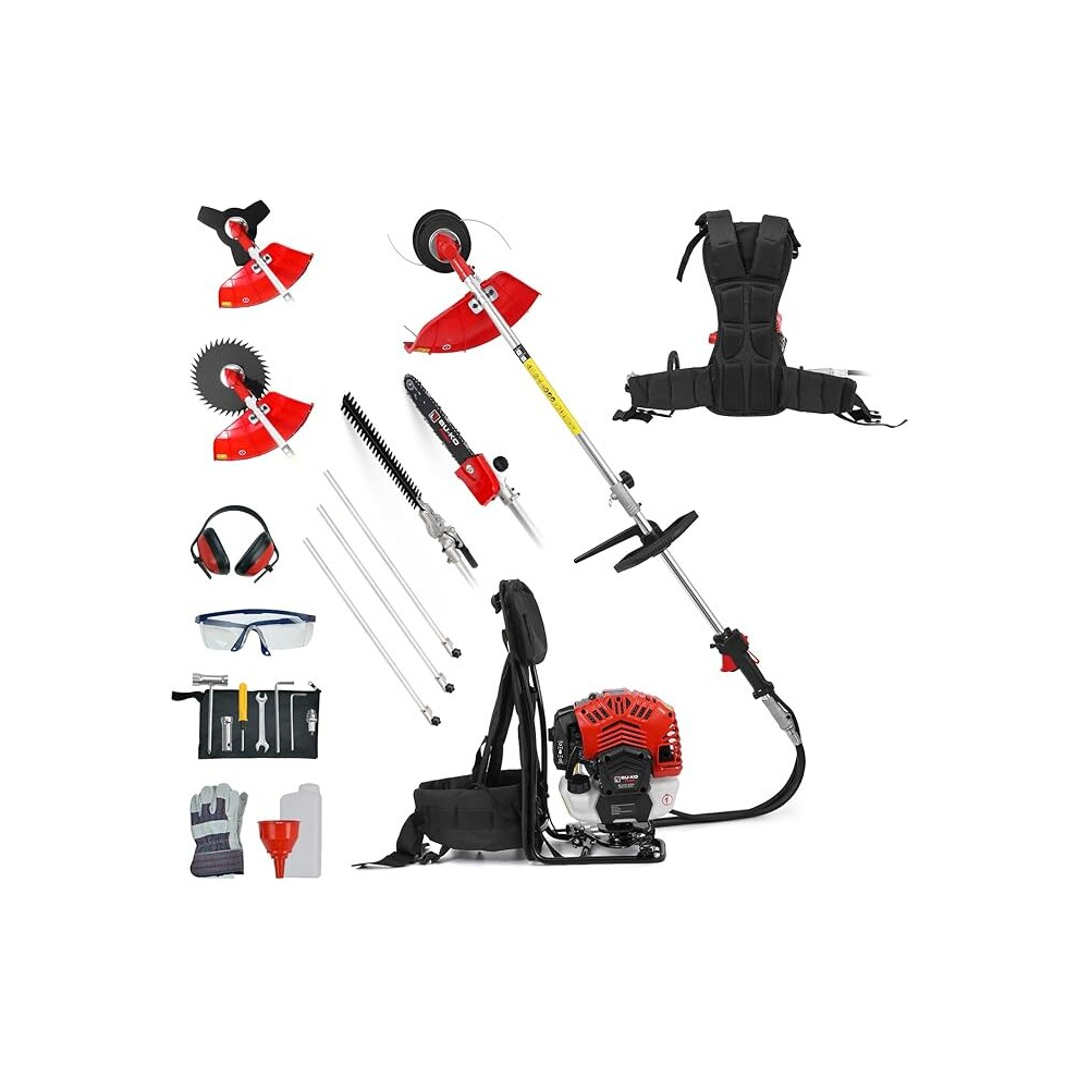 BU-KO 52cc Backpack Long Reach Petrol Multi Functional Garden Tool