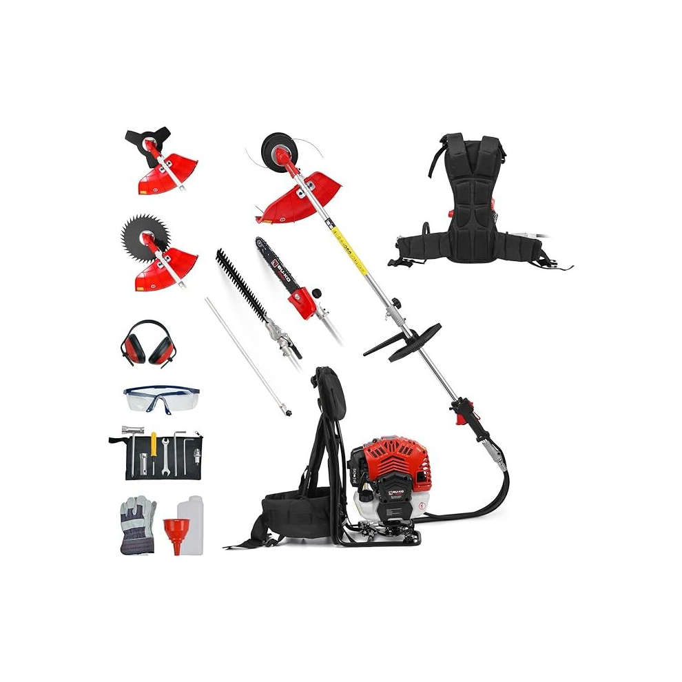 BU-KO 52cc Backpack Long Reach Petrol Multi Functional Garden Tool