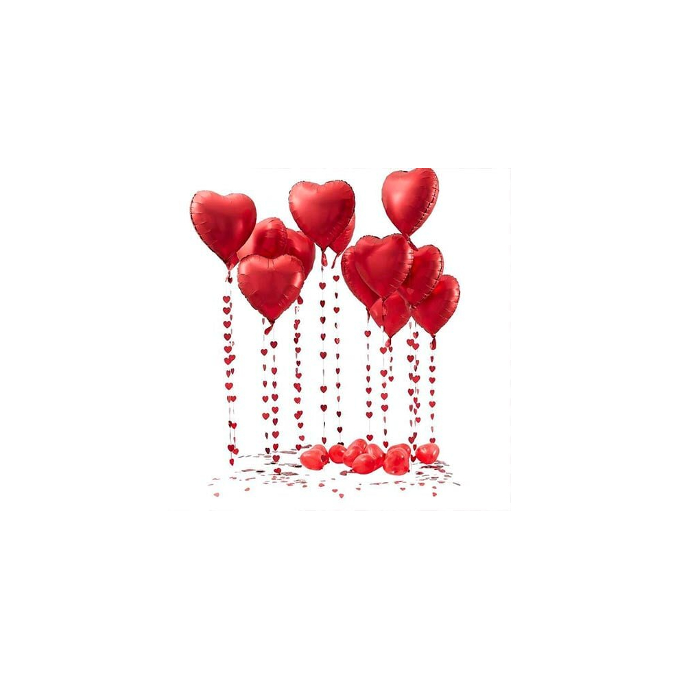 Valentines Red Heart Balloons Decoration Kit