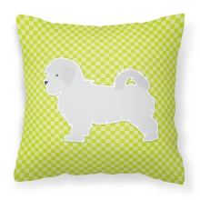Maltese Checkerboard Green Fabric Decorative Pillow