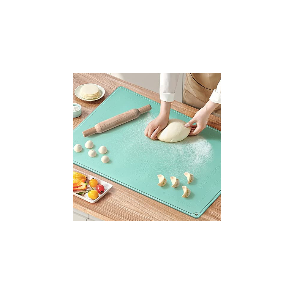 Kukifun Extra Large Thickened Non-Stick Silicone Baking Pastry Mat with Scale, Non Slip Food Grade Fondant Rolling Mat Kneading Board Mat, Epoxy Resin 
