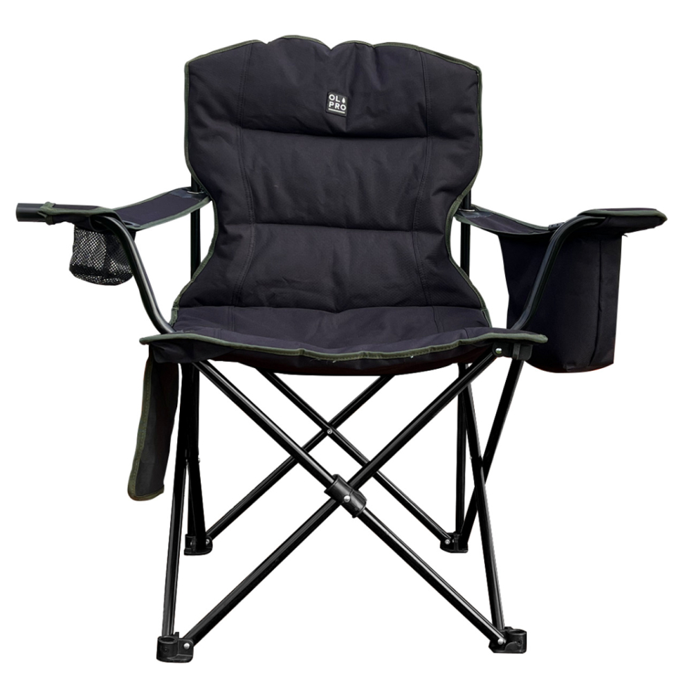 OLPRO Henwick Padded Folding Camp Chair Black & Green