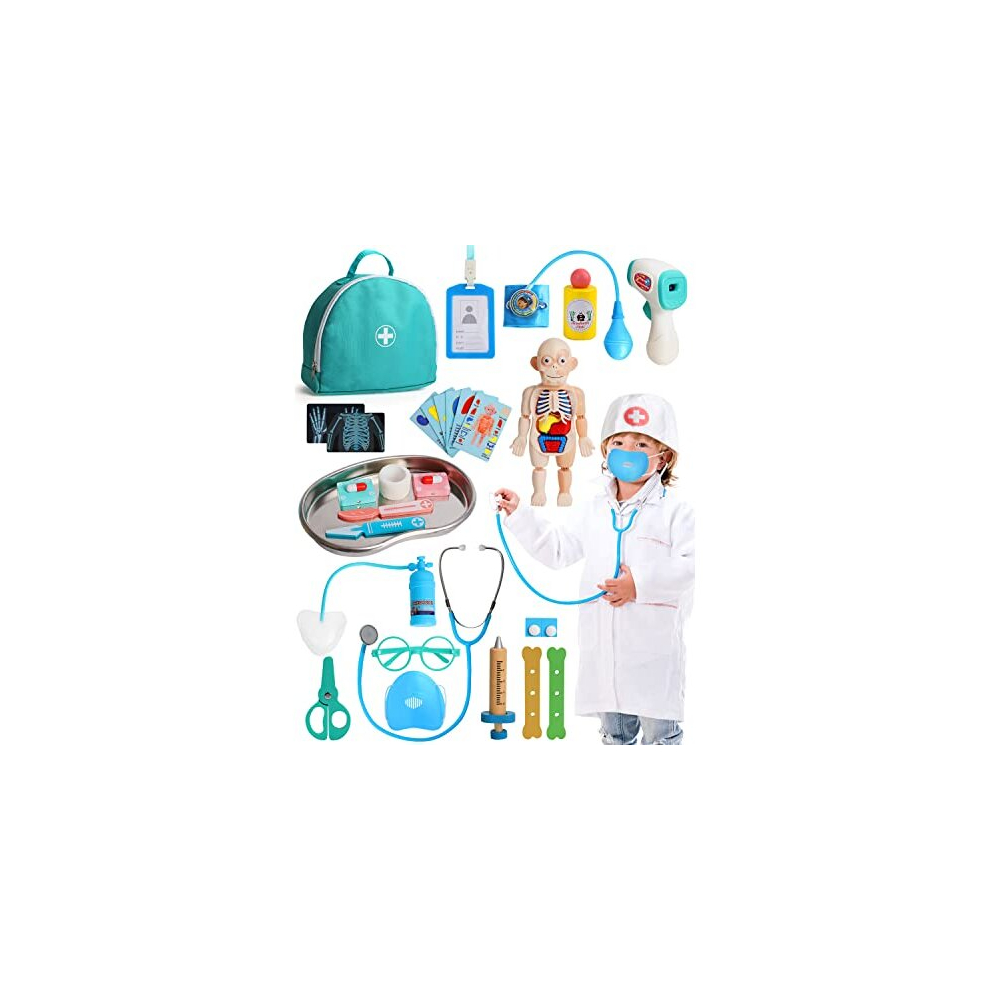 Lehoo Castle Kids Doctors Set, Pretend Doctor Kit Toys Medical Playset, Wooden Play Toys, Educational Toys for 3 Year Old Boys