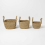Homescapes Set of 3 Natural Woven Storage Baskets 2