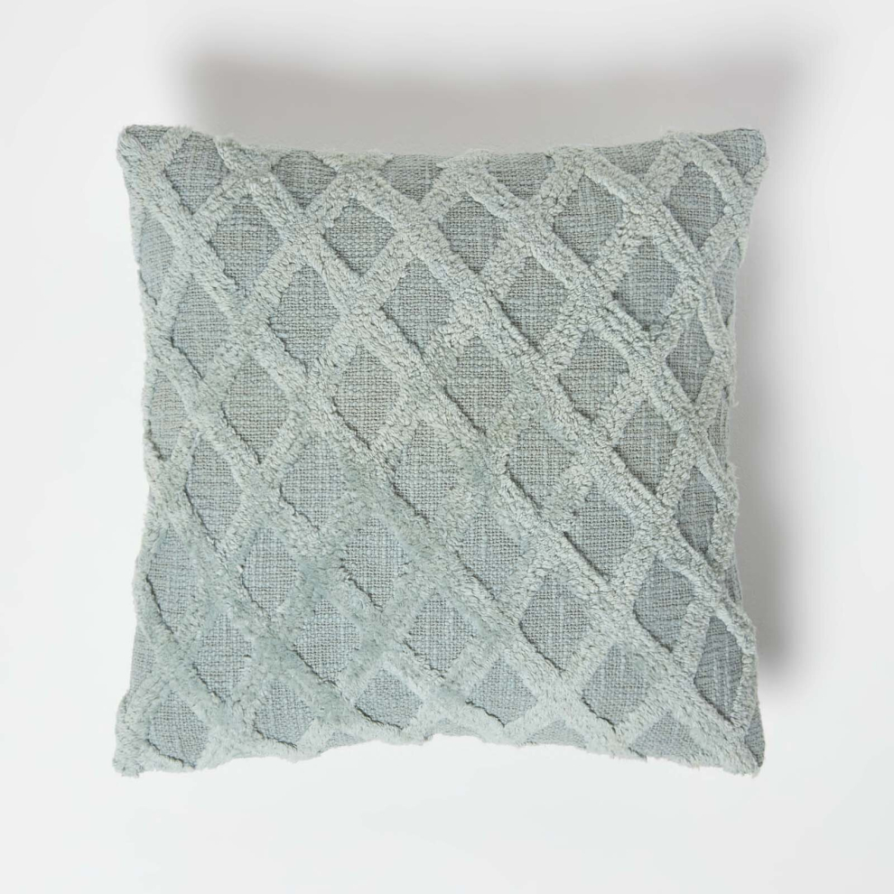 Geometric Diamond Tufted Cotton Cushion