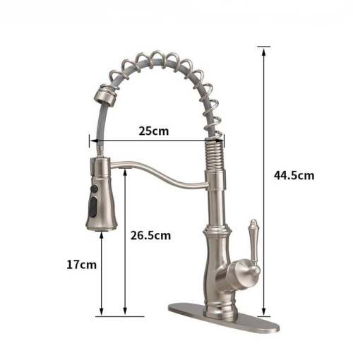 (Gold) Kitchen Faucet Single Handle Pull Down Kitchen Faucet