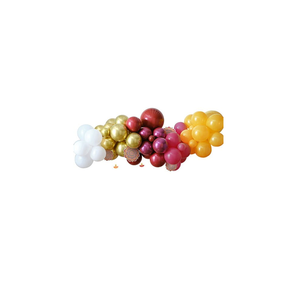 Diwali Balloon Arch Kit with Fans and Tealight Card Decorations