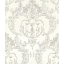 Debona Perla Heavyweight Damask Silver Textured Italian Glitter Wallpaper 9092