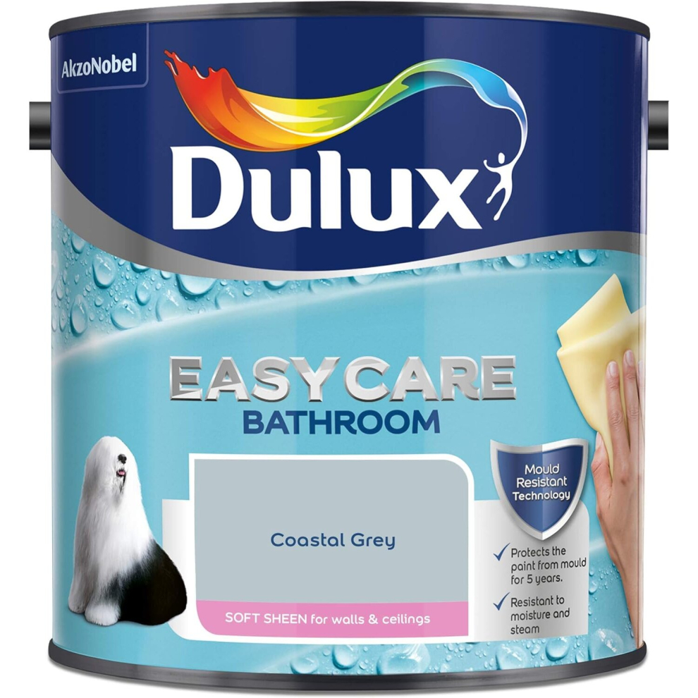 Dulux Easycare Bathroom Paint Matt 2.5L Coastal Grey