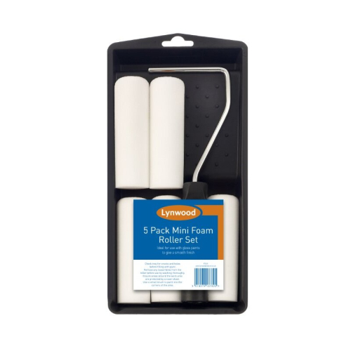 Lynwood 4 inch 5 Pack Mini Gloss Foam Roller Tray Set