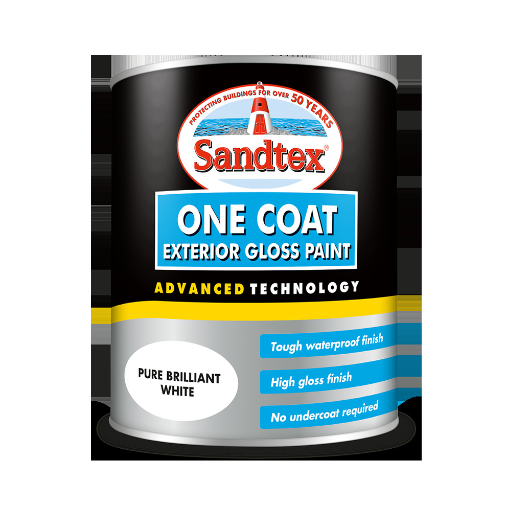 Sandtex 1Coat Exterior Gloss 750Ml - White
