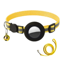 (Yellow) Cats Collar with Waterproof Holder Small Dogs GPS-Tracker Collar