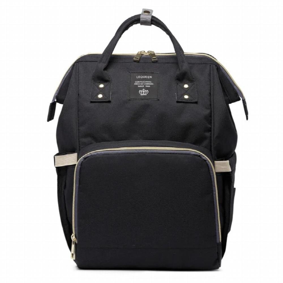 Lequeen Diaper Bags Baby Bag Stroller Diaper Bag Waterproof Baby Bags For Mom Backpack For Mom And Daddy Diaper Backpack Black