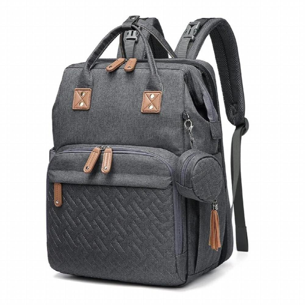 Selling Portable Foldable 3 In 1 Diaper Bag Mummy Backpack With Changing Station Grey