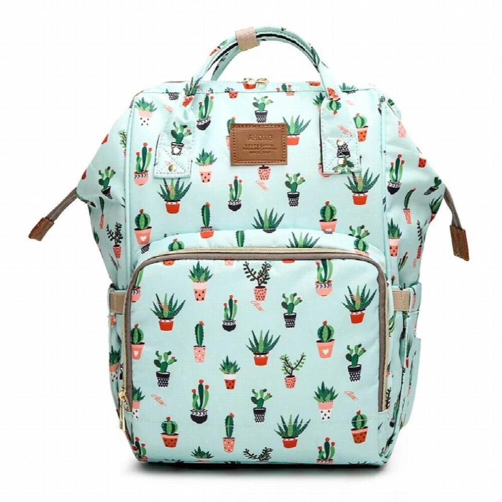 Green Cactus Diaper Backpacks Women Bag Large Capacity Waterproof Travel Backpack Nursing Nappy Bags for Mom
