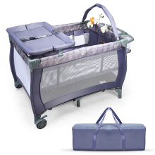 Portable Baby Playard 3 in 1 Convertible Bassinet Cot Bed Toddler Changing Table