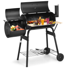 Outdoor BBQ Grill Charcoal Barbecue Steel Pit Patio Backyard Meat Cooker Smoker