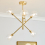 Litecraft Supa Semi Flush Ceiling Light Clear Glass Shades - Brass 2