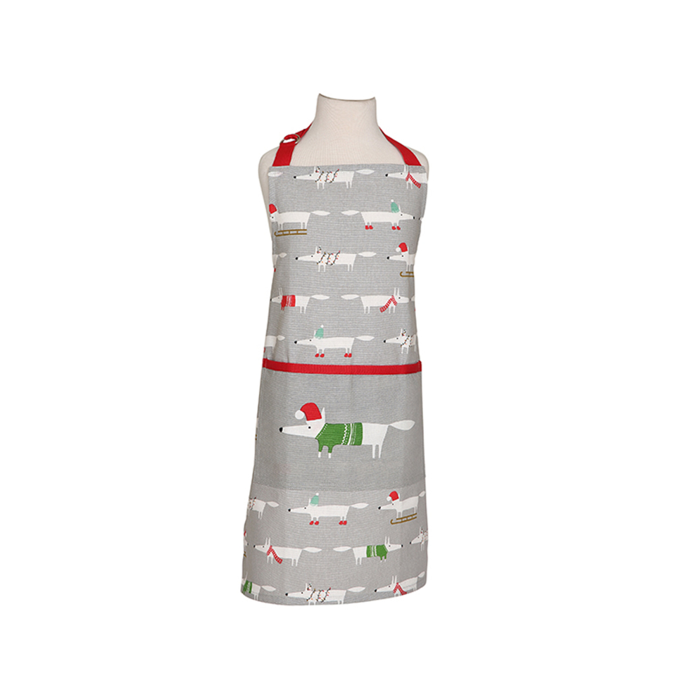 Scion Mr Fox Christmas Children's Baking Apron - Grey