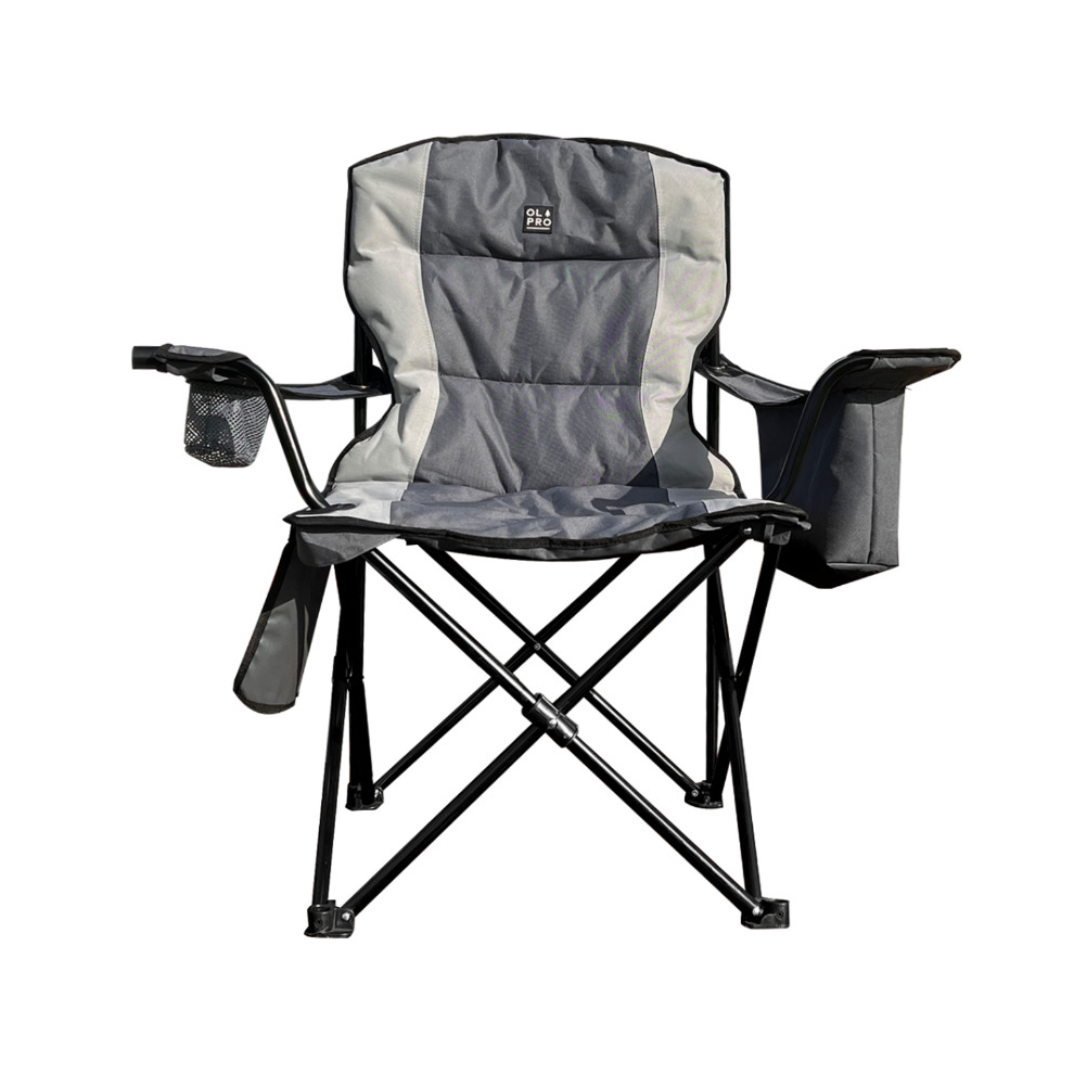 OLPRO Henwick Padded Folding Camp Chair - Grey & Charcoal