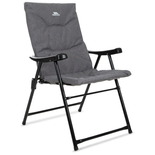 (EACH, Grey Marl) Trespass Folding Deck Chair Padded Garden Paddy