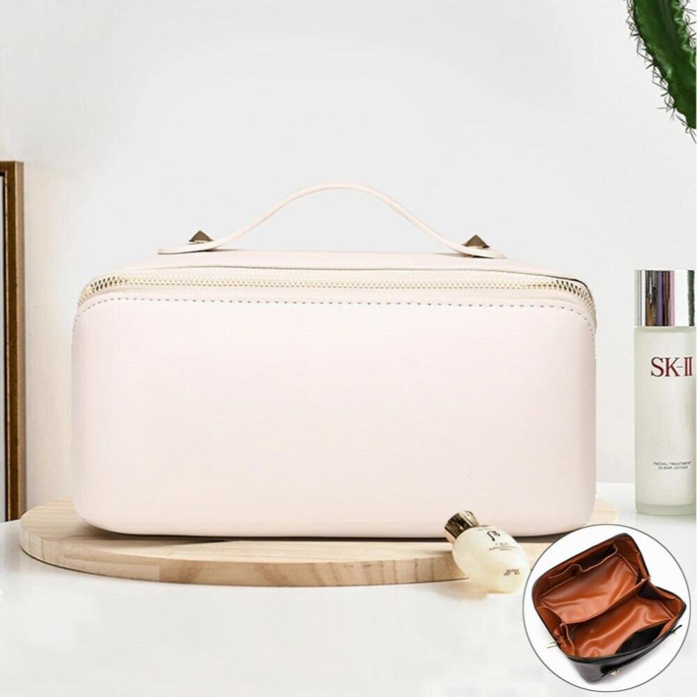 Multicoloured Upgrade Full Leather Makeup Bag For Ladies Organ Pillow Bag Pu Cosmetic Bag Large Travel Bag