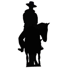 Silhouette Cowboy on Horse Lifesize Cardboard Cutout - 188cm