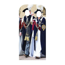 King Charles and Queen Consort Camilla Order of the Garter Stand In Lifesize Cardboard Cutout 193cm