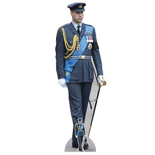 Prince William RAF Uniform Lifesize Cardboard Cutout 192cm