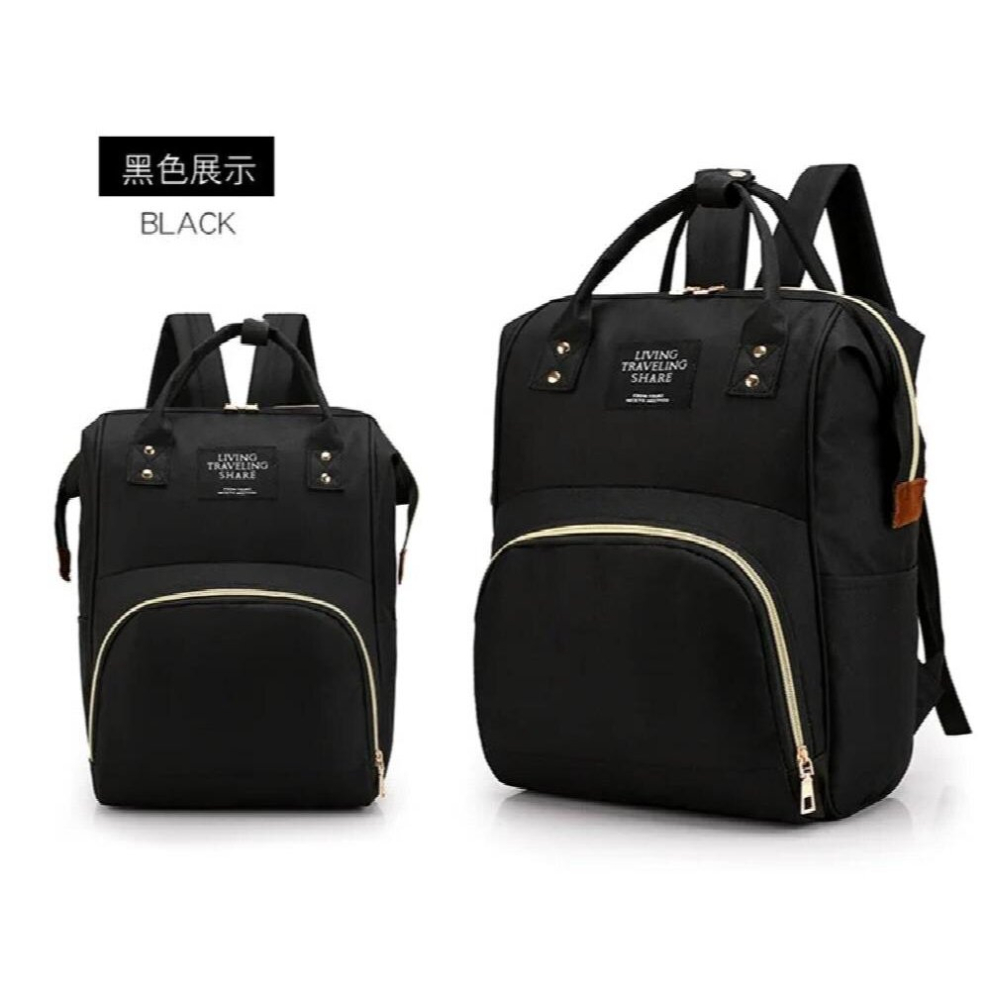 Women Large Capacity Waterproof Backpack Diaper Bags Thermal Insulation Mom Outdoor Travel Shopping Bags With Baby Black