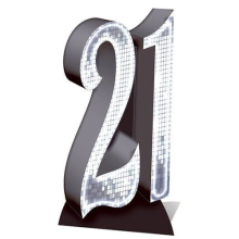 Silver Number 21 Lifesize Cardboard Cutout - 185cm