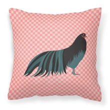 Sumatra Chicken Pink Check Fabric Decorative Pillow - 18 x 18 in.