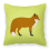 Red Fox Green Fabric Decorative Pillow - 18 x 18 in. 1