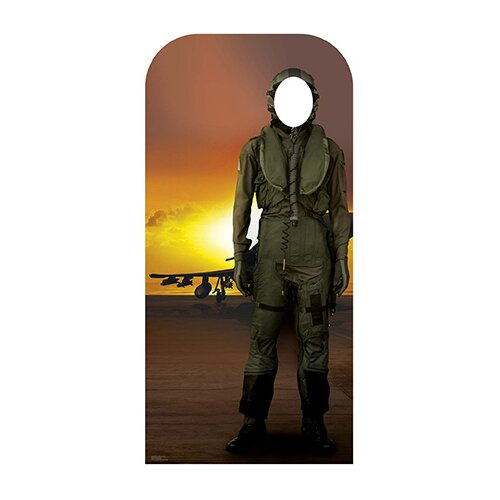 Fighter Pilot Stand In Lifesize Cardboard Cutout 193cm