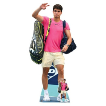 Carlos Alcaraz Pink Shirt Lifesize Cardboard Cutout 185cm