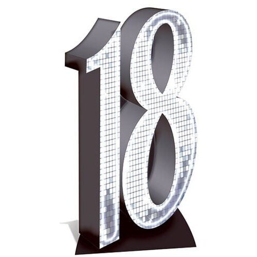 Silver Number 18 Lifesize Cardboard Cutout - 176cm