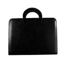 A4 Portfolio Folder With Handles Women Business Briefcase Pu Leather Document Case Notebook Organizer Binder File Bags