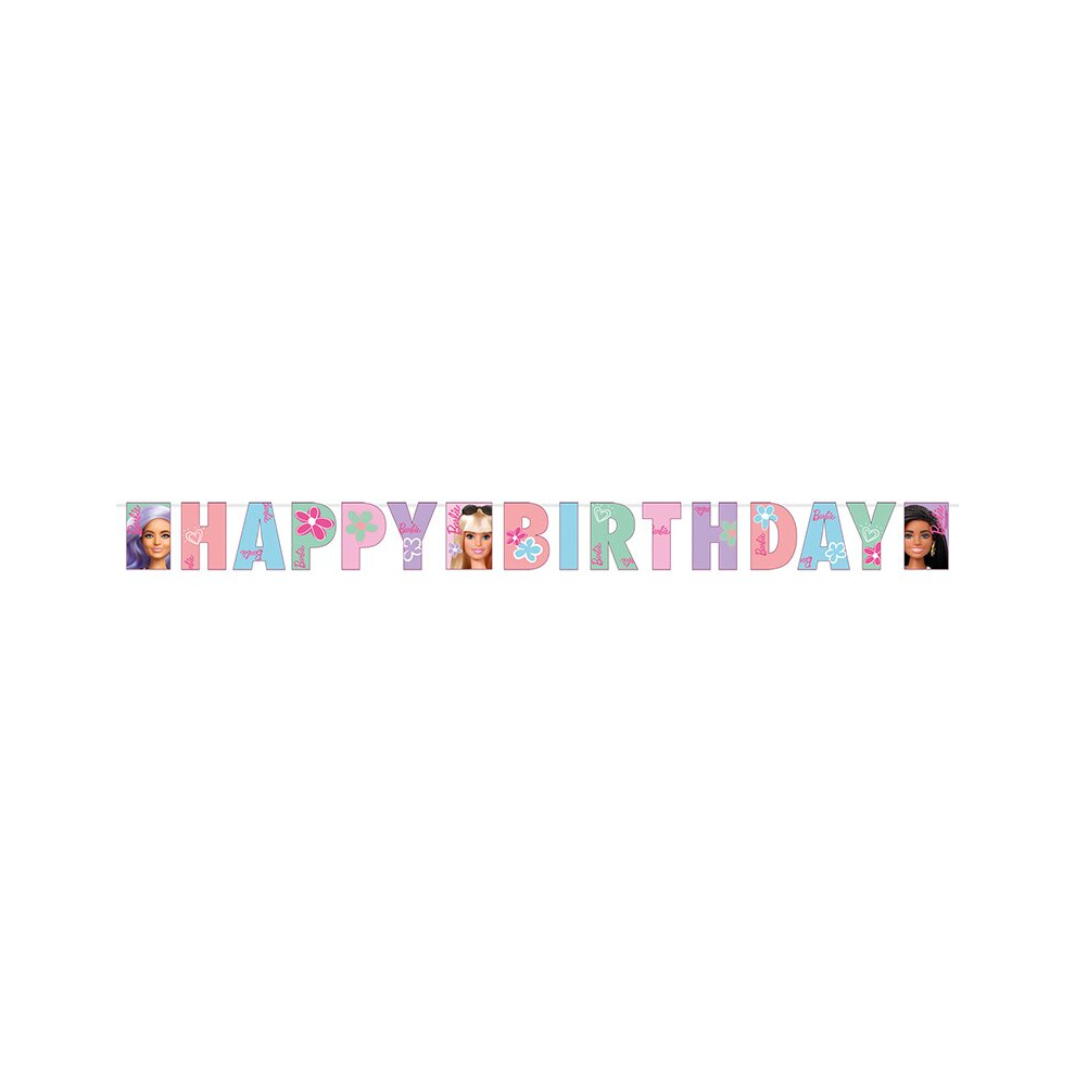 Barbie Sweet Life Happy Birthday Cardboard Letter Banner 2m