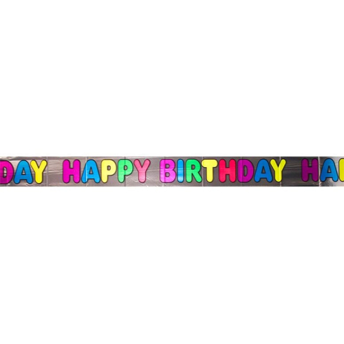 Happy Birthday Foil Banner - 12 Ft / 366cm