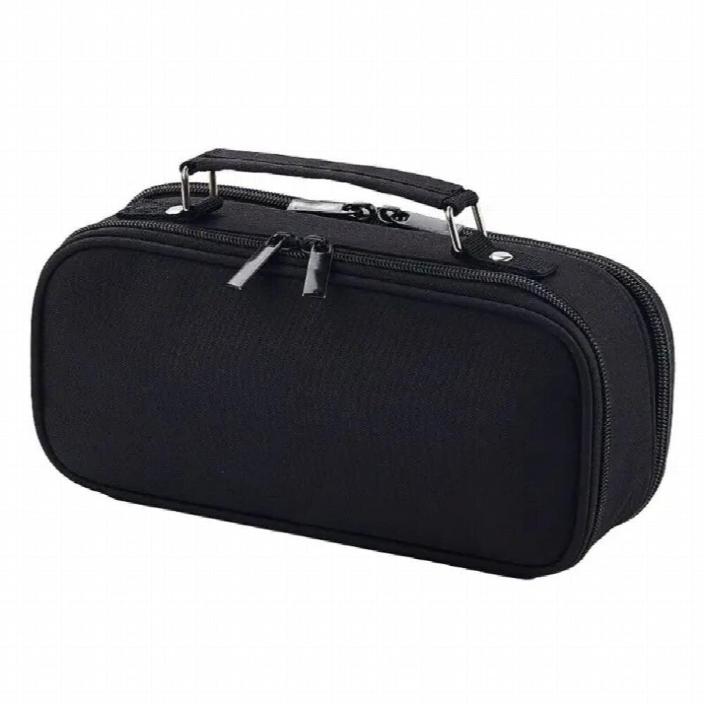 Large Capacity Double Layer Pencil Case Canvas Portable Storage Bag Make Up Pouch Stationery School Supply