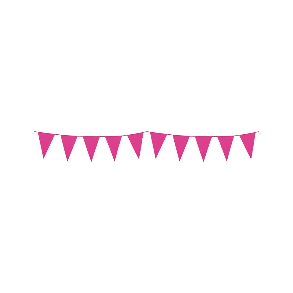 Hot Pink Plastic Pennant Bunting 10m