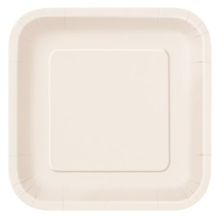 Ivory Square Paper Plates 22cm - Pack of 14
