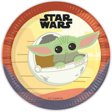 Star Wars Mandalorian Round Paper Plates 22cm - Pack of 8