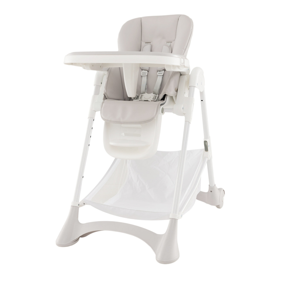 Folding Baby High Chair Adjustable Convertible High Chair W/ Detachable Food Tray