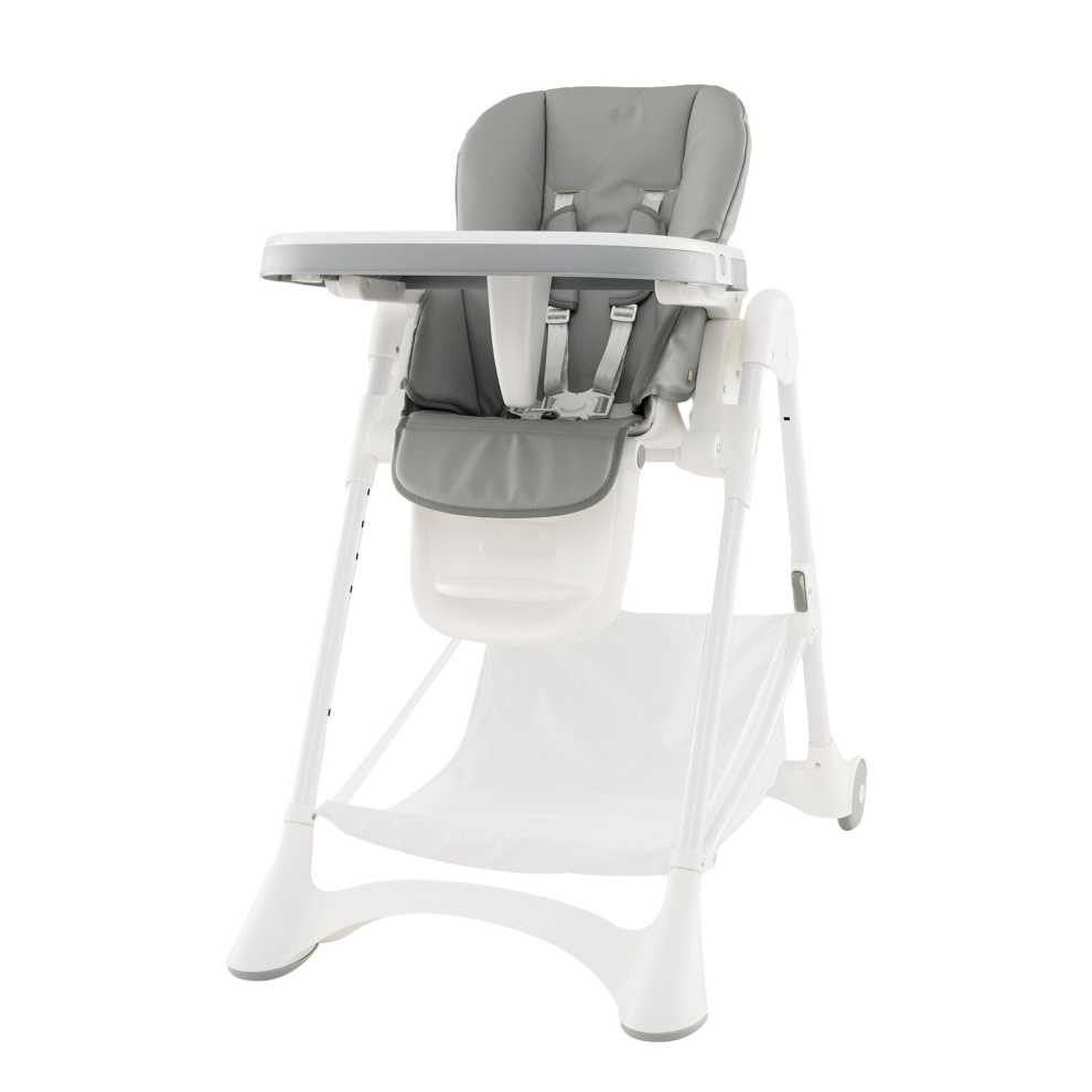 Folding Baby High Chair Adjustable Convertible High Chair W/ Detachable Food Tray