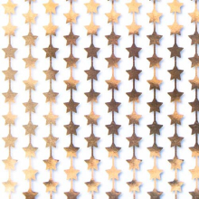 Champagne Gold Foil Star Fringe Curtain 100 x 190cm